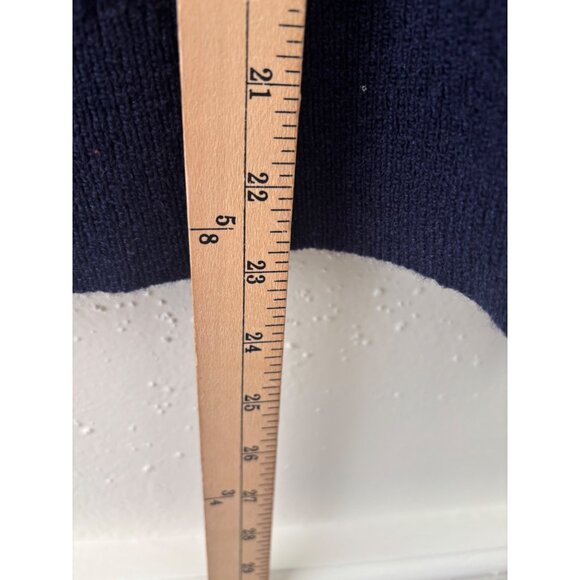 COS Wool Cotton Colorblock Waffle Turtleneck Sweater Navy Blue Rust - Picture 9 of 10